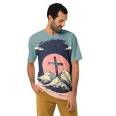 Cross & Mountains T-Shirt All Over Print Pastel Spring Collection